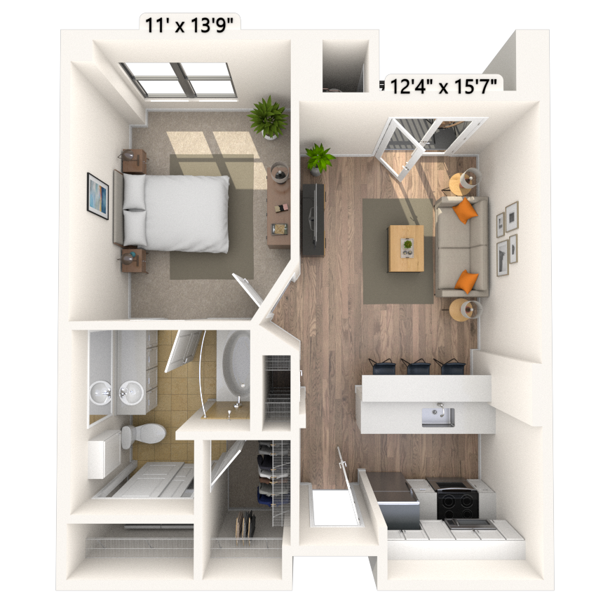 Floorplan image of unit 429